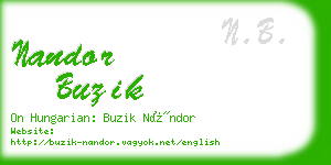 nandor buzik business card